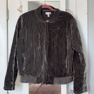 Velvet bomber jacket
